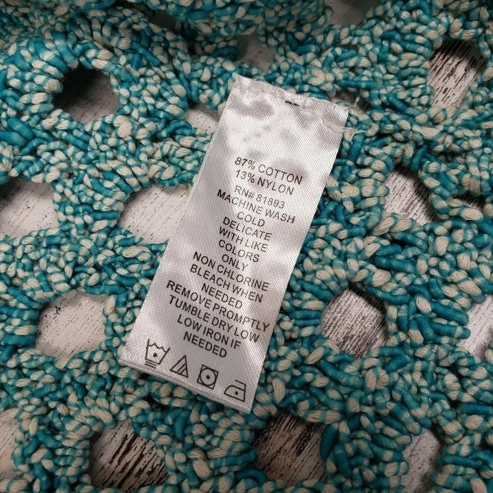 Isaac Mizrahi Live Blue White Shrug Size Medium - Picture 6 of 6